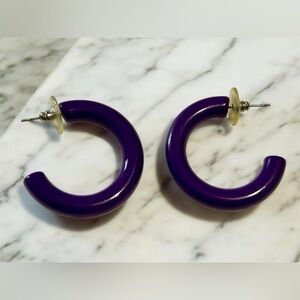 Vintage Plum Hoop Earrings